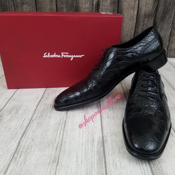 SOLD!! Ferragamo Puntala Nero Crocodile Oxfords - Picture 8 of 8